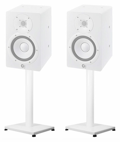 Pair steel white stands - pair,