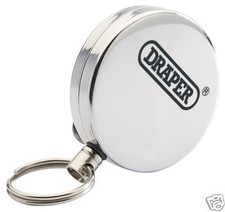 Draper Stainless Steel Retractable Key Ring Ski Pass ID Holder Belt Clip 76213 