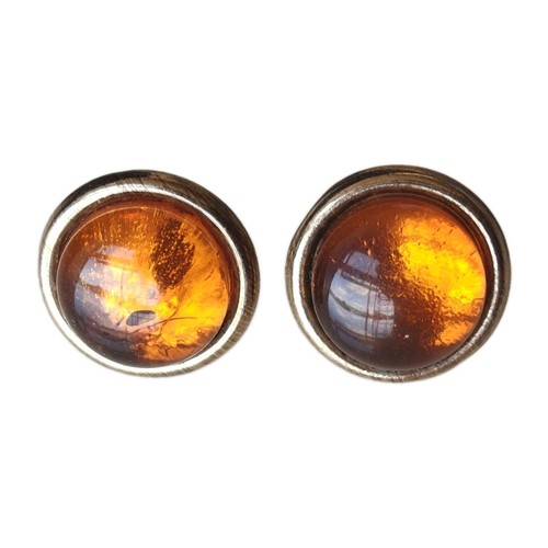 9ct gold baltic amber cabochon - baltic,
