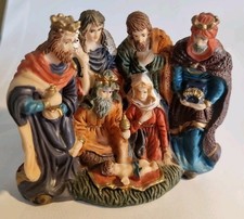10 X 9 Cm Nativity Scene Ornament King's Shepherd Jesus Mary Joseph Resin Small
