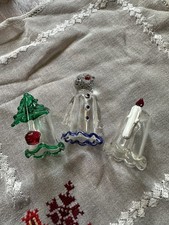3 x Christmas Lamp-work glass