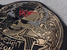 WWF Smoking Skull Championship Replica Belt 3.2mm HD Zinc 24k Gold Nawaz WWE 