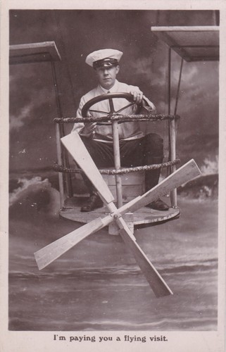 Old postcard flight aviation - old,