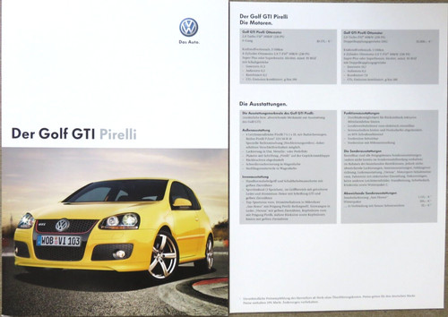 Golf gti pirelli brochure - v,