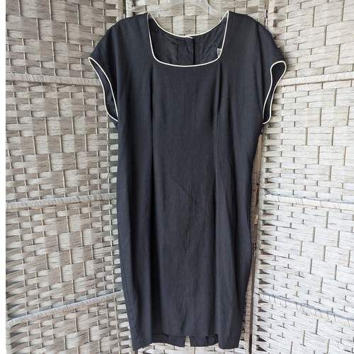 Vtg 90s sheath dress black - vtg,