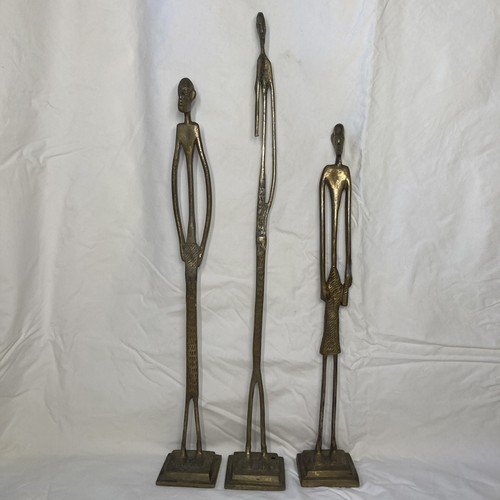 Brass african tribesman figure - brass,