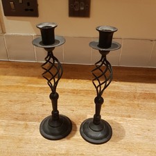 Pair Twisted Metal Candlestick