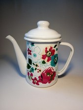 Vintage Enamel Floral 1 Pint Coffee Pot