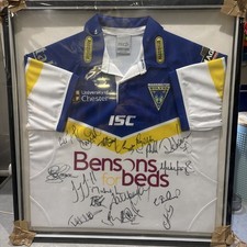 Warrington Wolves Framed Signed Rugby Shirt