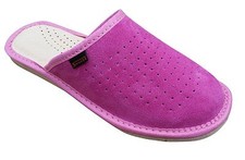 Women's Leather Slippers Pink
