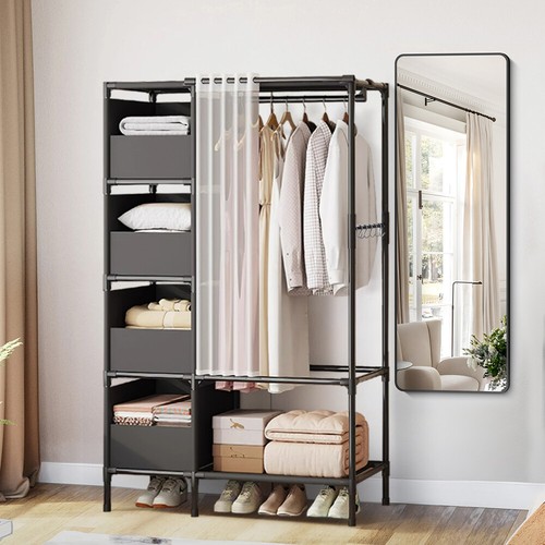 Open wardrobe with clothes - with,