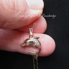 9k 9ct Gold Dolphin Diamond