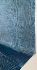 Blue Silk Moire Fabric, Luxury