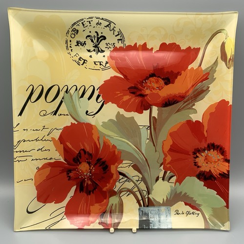 Glass poppy design serving - poppy,