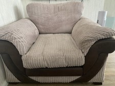 Large Jumbo Cord single Chair. Removable Back And Bottom Cushion