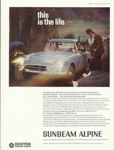 Sunbeam alpine hardtop - sunbeam,