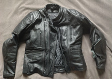 FRANK THOMAS LEATHERS Biker Jacket With Armour & Thermal Liner. Size 44 Damage
