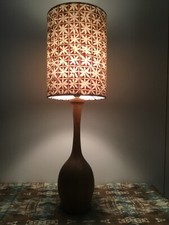 Vintage Silvered Bottle Table Lamp & Shade Antique Carboy