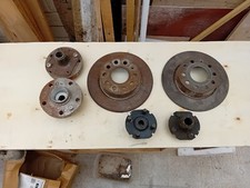 reliant converted rear hubs with a pair of discs to fit vw t4 stud spacing.
