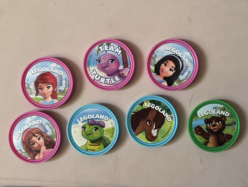 Legoland character badges - legoland, badges/pins