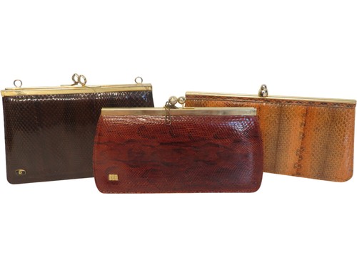Vintage python skin handbag - python,