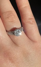 Beaverbrooks 18ct White Gold Diamond Cluster Ring DB7009 Size S Engagement Ring