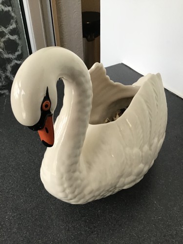 Vintage swan ceramic plant - vintage,