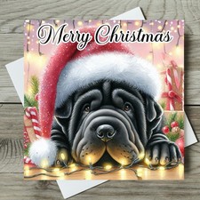 Shar Pei Christmas Card Dog Single or Pack of 4 Cards
