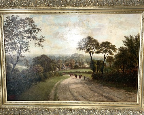 Antique victorian oil painting - antique,