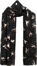 New Ladies Women's Fairy Glitter Foil Sparkle Print Scarfs By London Scarfs