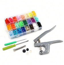 New 24 Colours 360 Sets T5 Plastics Snaps Fasteners KAM Snap Plier Kit