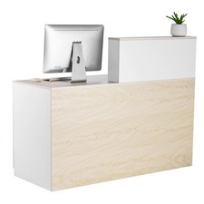VEVOR Reception Desk Rectangular Front Counter Table 55.12 in Wood Office Table