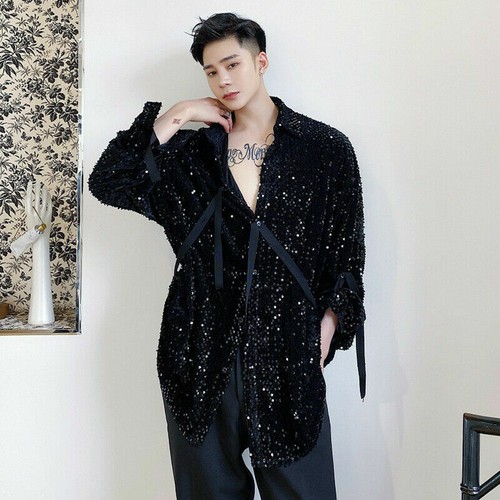Mens sequin long - sequin, sleeve