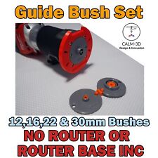 4 Piece Router Guide Bush Set  (12, 16, 22, 30mm) - inc 2 Screws  – INC P&P