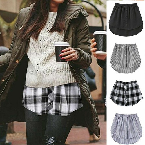 Women layering fake tops - fake, lower