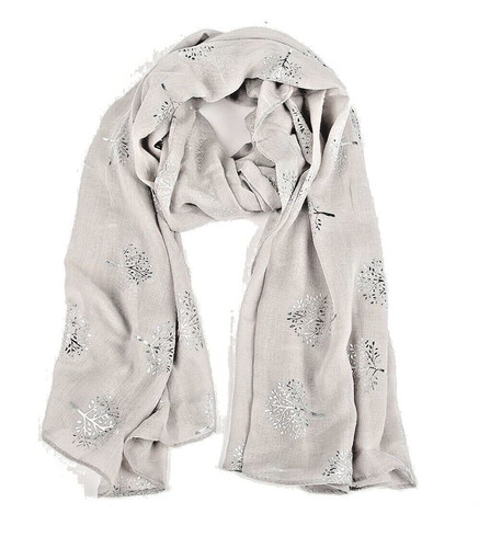 Grey mulberry tree scarf - grey,