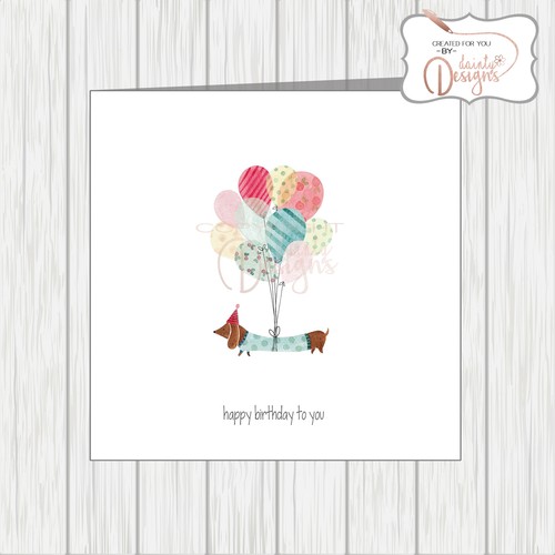 Birthday card daschund sausage - card,