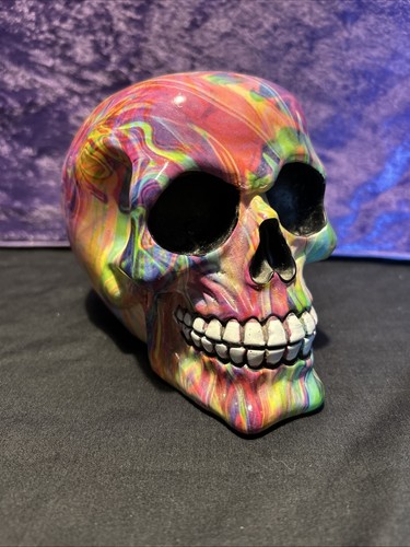 Colourful skull ornament - skull,