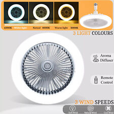 Ceiling LED Fan Light Chandelie Dimmable Wind Speed Aroma Remote Control B22 E27