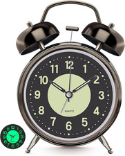 Lesipee Loud Alarm Clock for Heavy Sleeper, Clocks for Bedroom, 4'' Battery Oper