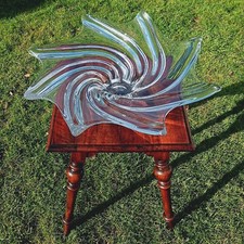 Vannes Le Chatel French Crystal Art Glass Centrepiece / Fruit Bowl - Mid-Century