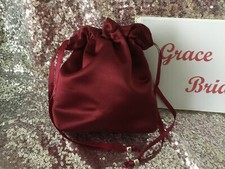 BURGUNDY SATIN DOLLY BAG