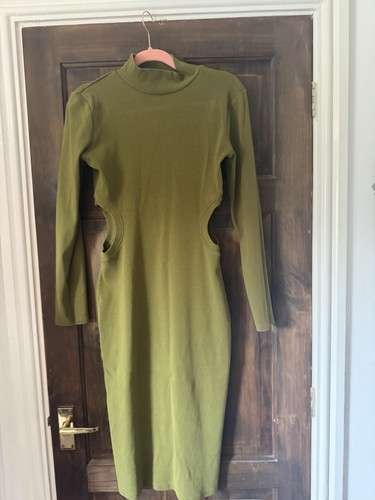 Zara army green ribbed cut - ribbed,