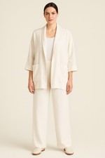 Eileen Fisher White Linen Suit