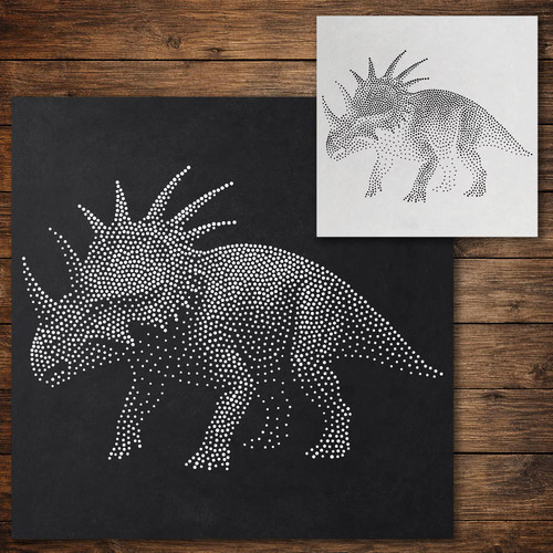 Styracosaurus dinosaur stipple - styracosaurus,