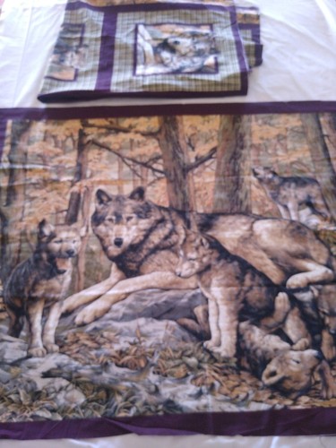 100 cotton quilt fabric - quilt, wolf