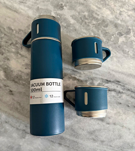 Blue 500ml camping vacuum - camping,