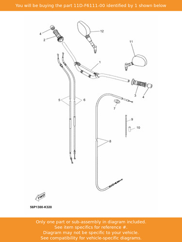 Yamaha handlebar 11d f6111 00 - yamaha, handlebar,