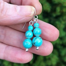 Real Turquoise Bead Earrings
