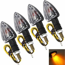 4Pcs Mini Arrow Motorbike Motorcycle Signal Indicators Light Bulb Carbon Amber